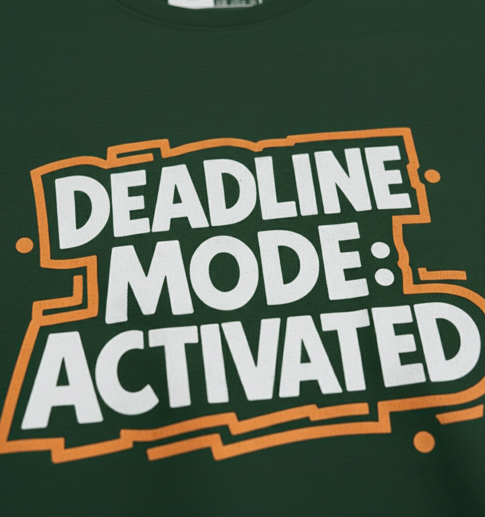 DeadLine Mode Printed Green T-Shirt Premium Cotton (220 GSM)
