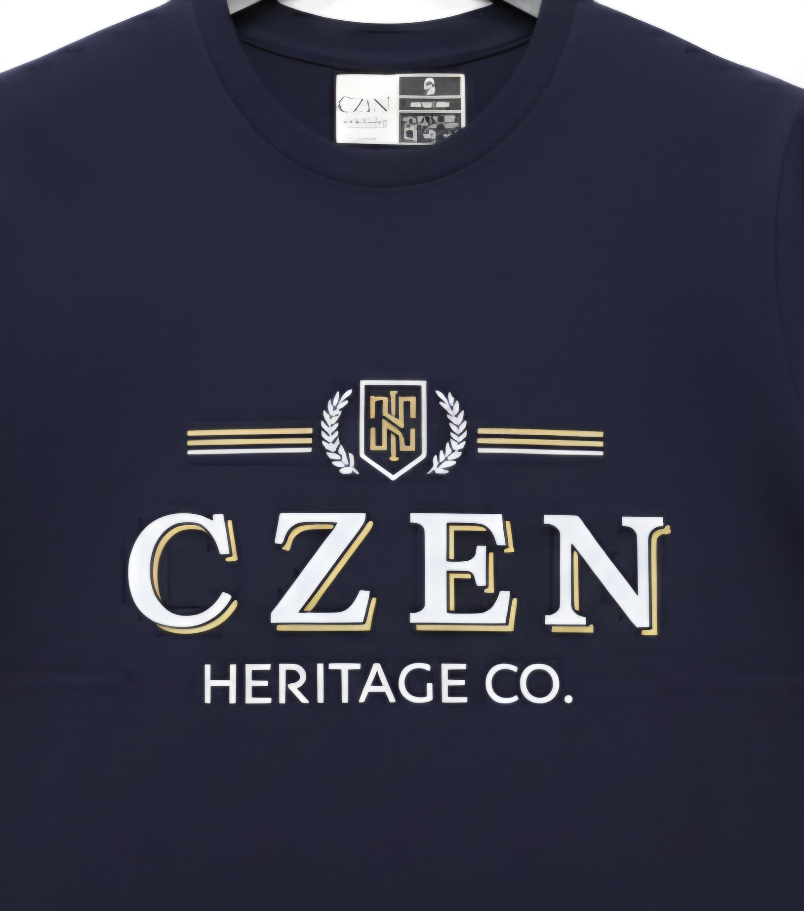 Signature Czen Logo Navy T-Shirt Premium Cotton (220 GSM)