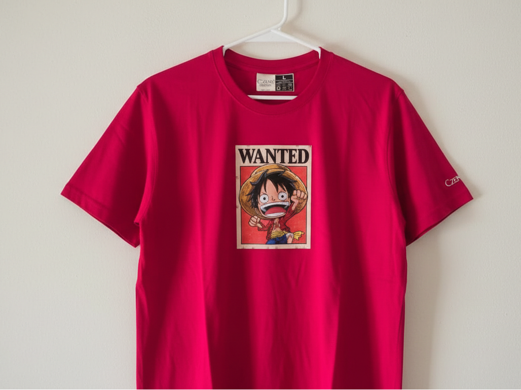 Wanted Printed Red Men's T-Shirt - Premium Cotton