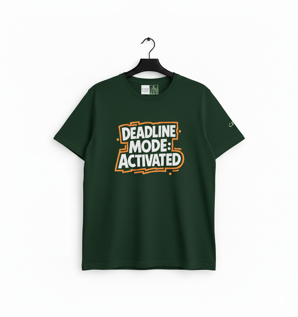 DeadLine Mode Printed Green T-Shirt Premium Cotton (220 GSM)