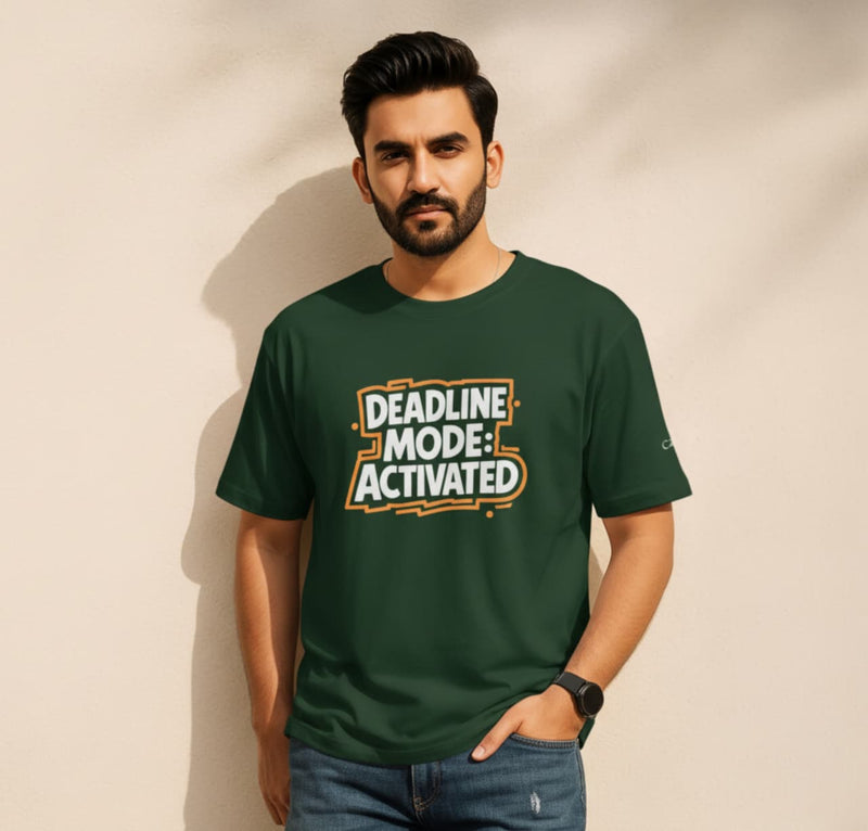 DeadLine Mode Printed Green T-Shirt Premium Cotton (220 GSM)